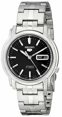 Seiko Men#x27;s SNKK71 Seiko 5 Automatic Stainless Steel Watch with Black Dial