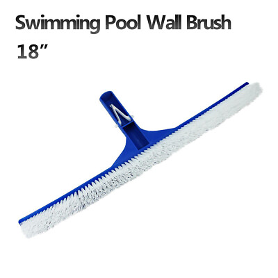 #ad 18 inch Curved Swimming Pool Wall Brush Aluminum Handle Spa Wall Floor Pond