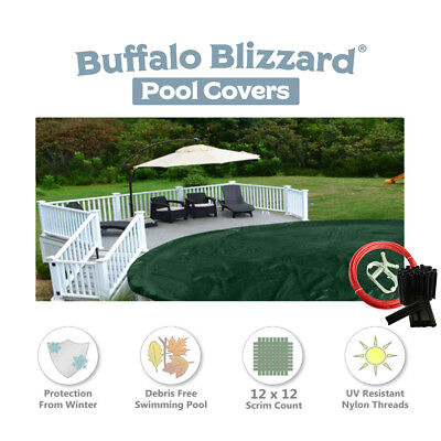 #ad Buffalo Blizzard Supreme Plus Swimming Pool Winter Cover w Clips Choose Size