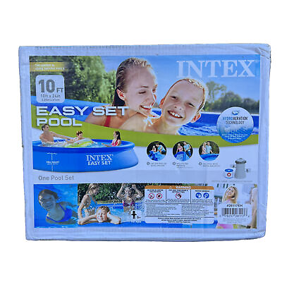 #ad Intex 10#x27; x 24quot; Easy Set Inflatable Above Ground Pool w Filter 28117EH Open Box