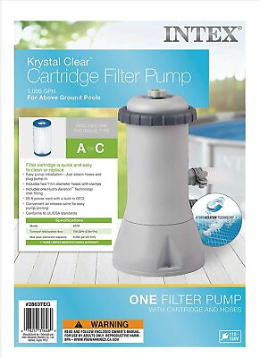 #ad INTEX 1000 GPH EASY SET ABOVE GROUND SWIMMING POOL FILTER PUMP SYSTEM 1000