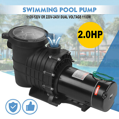 #ad Pool Pump Inground 2HP Dual Voltage 110 220V High Flow Swimming Pool Pump Above