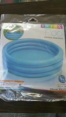 #ad SWIMMING POOL CRYSTAL BLUE 3 RING VINYL POOL 45quot; X 10quot; NEW