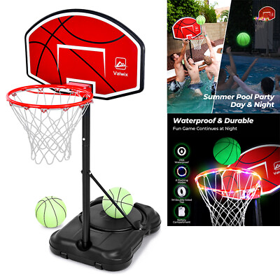 #ad #ad Outdoor Poolside Basketball Hoop Adjustable Height Swimming Pool Party Play Set