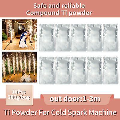 #ad 10Packs Stage Effect Cold Spark Machine Powder 1 5M for Wedding Party Show