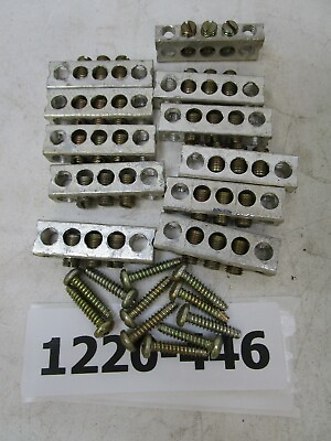 Lot Of 11 CMC NA 75 Aluminum Ground Bars With 3 4 14 AWG Terminals amp; Screws