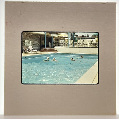 #ad #ad Vintage 60s 35mm Slide Swimming in a Hotel Public Pool #8