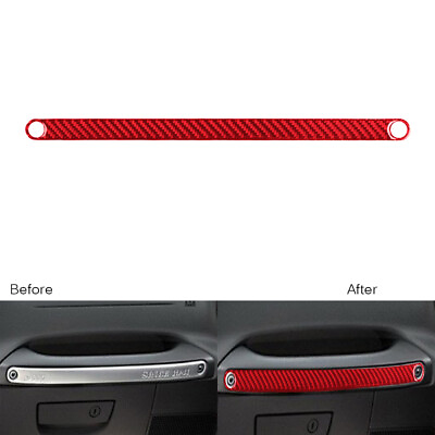#ad #ad For Jeep Wrangler JK 2011 17 Red Carbon Fiber Glove Box Handle Above Cover Trim