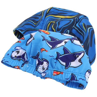 #ad #ad 2 Pcs Swimming Accessories Swim Turban Silicone Childrens Fabric Swimming Hat