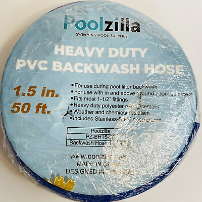 #ad Poolzilla Swimming Pool Accessories 1.5quot; x 50#x27; Heavy Duty Backwash Hose