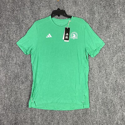 #ad #ad Adidas Boston Marathon 2023 Mens T Shirt Adult Medium Short Sleeve Green HY3262