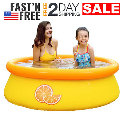 #ad Small Orange PVC Inflatable Pool For Kids Toddler 2 5 Years Old Backyard Outdoor