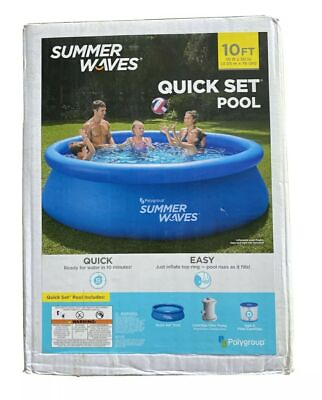 #ad Summer Waves 10#x27;x30quot; Quick Set Inflatable Above Ground Pool w Filter Pump NEW