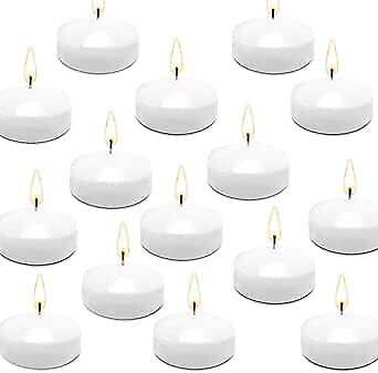 #ad Floating Candles Set of 50 Unscented Dripless Wax Candles for Wedding Pool