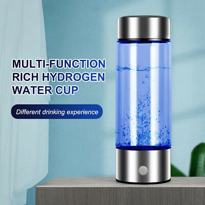 #ad 420ml USB Hydrogen Rich Alkaline Water Ionizer Generator Bottle Cup Portable Mug