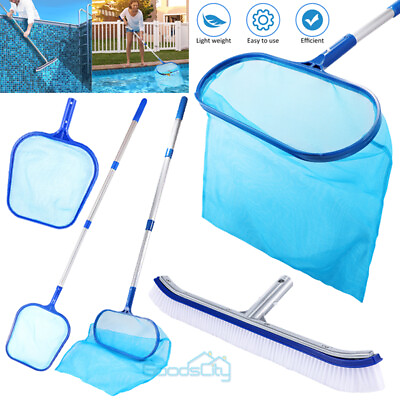 #ad 18″ Pool Brush with Pool Skimmer Net Kit Cleaning Swimming Pool Fine Mesh