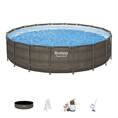 #ad Bestway Large 18#x27; x 48quot; Above Ground Pool Set Ladder Filter Pump Cover