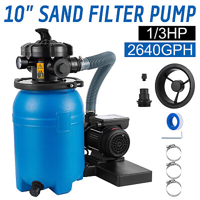 #ad #ad 2640GPH 10quot; Sand Filter 1 3HP Pool Pump for Above Ground Swimming Pool 10000Gal