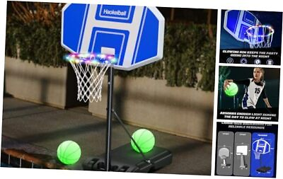 #ad Poolside Basketball Hoop with Light Adjustable Height 41quot; 59quot; Swimming Pool