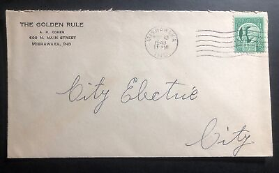 #ad #ad 1943 Mishawaka IN USA The Golden Rule Cover To City Electric