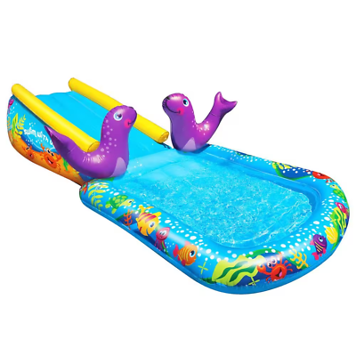 #ad #ad Toddler Outdoor Blue Inflatable My First Water Slide and Splash Pool