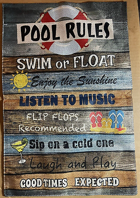 #ad Summer Pool Rules Garden Flag Double Sided 12x18