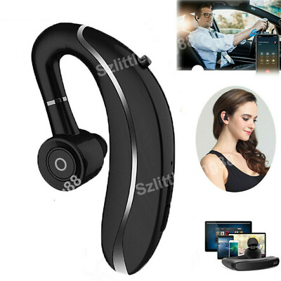 #ad Bluetooth Headset Wireless Earpiece Hands Free with Stereo Noise Canceling Mic