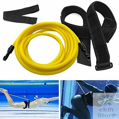 #ad Swim Training Belts Bungee Cord Resistance Bands Tether Stationary Swimming Belt