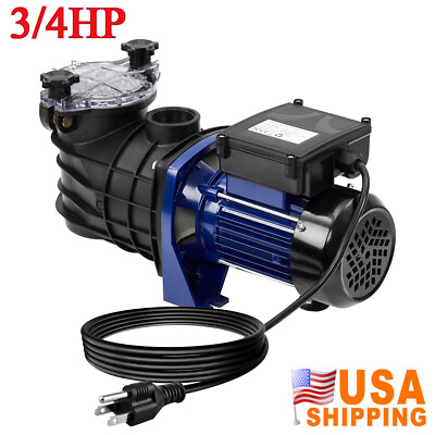 #ad 0.75HP Swimming Pool Pump In Above Ground Water Pump with Filter Basket 2641GPH