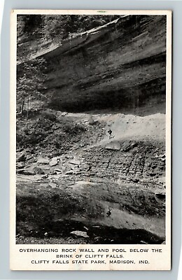 #ad Madison IN Indiana Clifty Falls State Park Rock Wall Pool Vintage Postcard