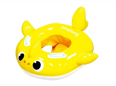 Pinkfong Baby Shark Toddler Kids Swimming Inflatable Pool Float Yellow Tube Toy