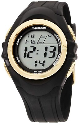 #ad Timex Marathon Quartz Digital Unisex Black Alarm Sport Black Watch 42mm TW5M2090