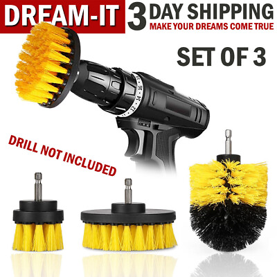 Power Scrubber Drill Brushes Set Car Wash Cleaner Spin Tub Shower Wall Brush Kit
