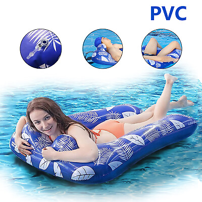 #ad Swimming Pool Foldable Inflatable Seats Water Floating Bed Chair Beach Adult Toy