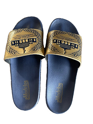 #ad Corona Modelo Beer Men#x27;s Slide Sandals Size XL Gold collection Custom Slides