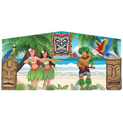 #ad Commercial Inflatable Art Panel Tiki Luau Vinyl Banner For 13x13 ft Bounce House