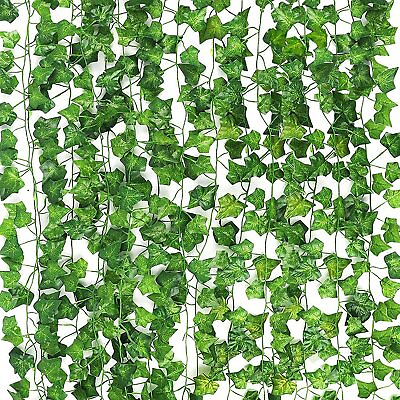 #ad 12 PCS Artificial Ivy Leaf Plants Fake Hanging Garland Plants Vine Home Decor