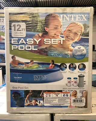 #ad BRAND NEW INTEX 12 FT X 30 IN EASY SET ABOVE GROUND POOL WITH FILTER PUMP 12x30