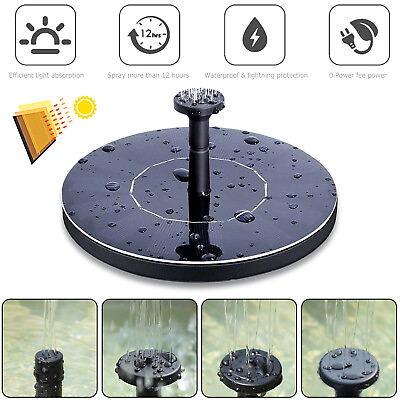 #ad Solar Power Floating Fountain Outdoor Water Pump With Filter Panel Pond Pool