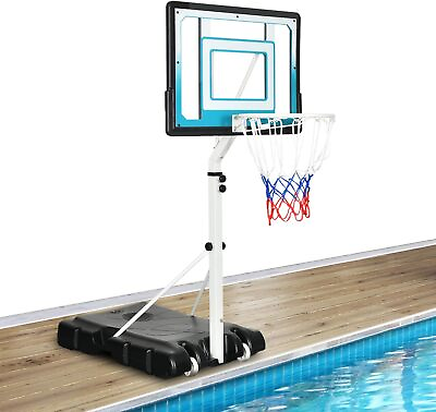 #ad Adjusted Height 4.1 5.7ft Pool Side Basketball Hoop Backboard Swimming Pool Game