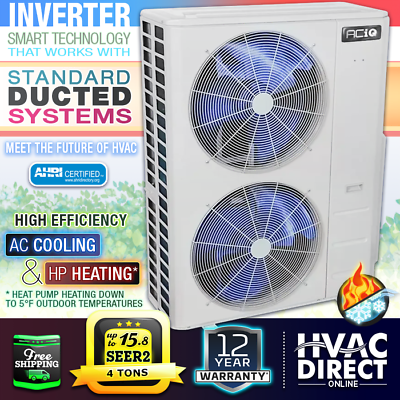 #ad 4 Ton 15.8 SEER2 ACiQ Central Air High Efficiency Inverter AC Cooling Heat Pump