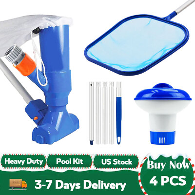 #ad US Pool Vacuum Cleaning Kit Clean Pool Bottoms Filter Swimming Pool Tool Outdoor