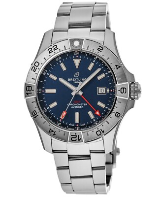 #ad New Breitling Avenger Automatic GMT 44 Blue Dial Men#x27;s Watch A32320101C1A1