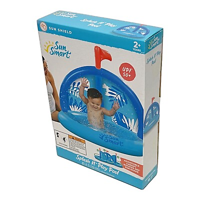 #ad Splash n’ Play Pool w Adjustable Canopy Top Blue Toddlers 2 Years UPF 50