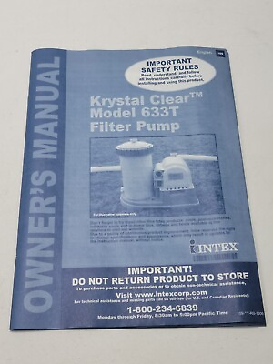 #ad #ad New Intex Krystal Clear Model 633T Filter Pump w Timer #156633