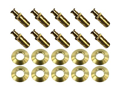Poolzilla Pool Safety Cover Brass Anchors with Beauty Collar Discs 10 Pack ...
