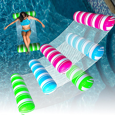 #ad 3 Pack Inflatable Pool Floats Adult Size Water Hammock Swimming Pools Floaties