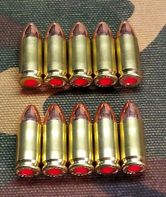 9MM SNAP CAPS SET OF 10 BRASSFMJ REAL WEIGHT