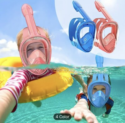#ad 2 TWO Snorkel Scuba Full Face Masks Swimming Underwater Diving Masks For Kids