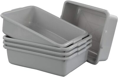 #ad #ad 5 PK Commercial Bus Tub Box Tote Dish Tray Storage Restaurant Food Garden LG Set